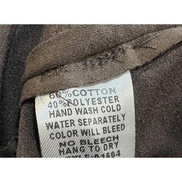 Umgee Sz M Faux Suede Leather Suede Fringed Top Blouse Indian Aztec Boho - Picture 7 of 7